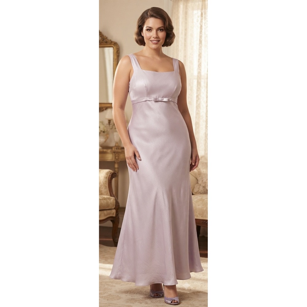 Michaelangelo Gown Womens 18 Lavender Satin Bow Empire Waist Formal Y2K 90s